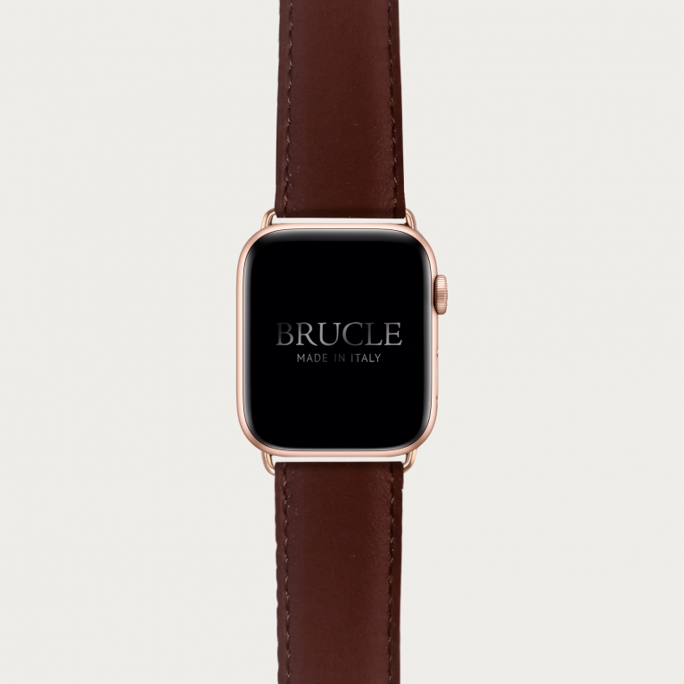 Bracelet en cuir compatible avec Apple Watch / Samsung smartwatch, brun "inglese"