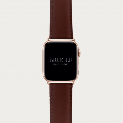 Bracelet en cuir compatible avec Apple Watch / Samsung smartwatch, brun "inglese"