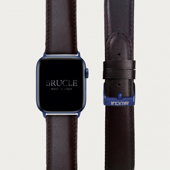Brucle Leather Watch band compatible with Apple Watch / Samsung smartwatch, brown