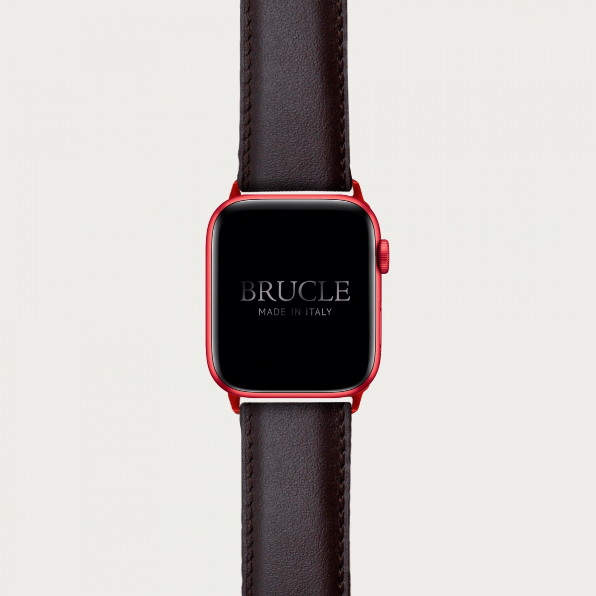 Brucle bracelet en cuir compatible avec Apple Watch / Samsung smartwatch, brun foncé