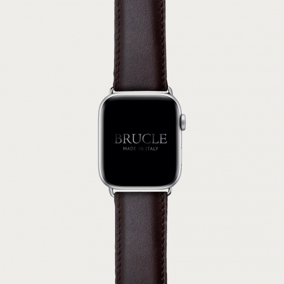 Brucle cinturino marrone scuro in pelle per orologio Compatibile con Apple Watch / Galaxy Samsung