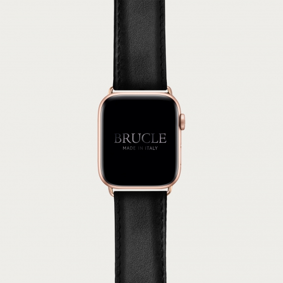 Bracelet en cuir compatible avec Apple Watch / Samsung smartwatch, noir