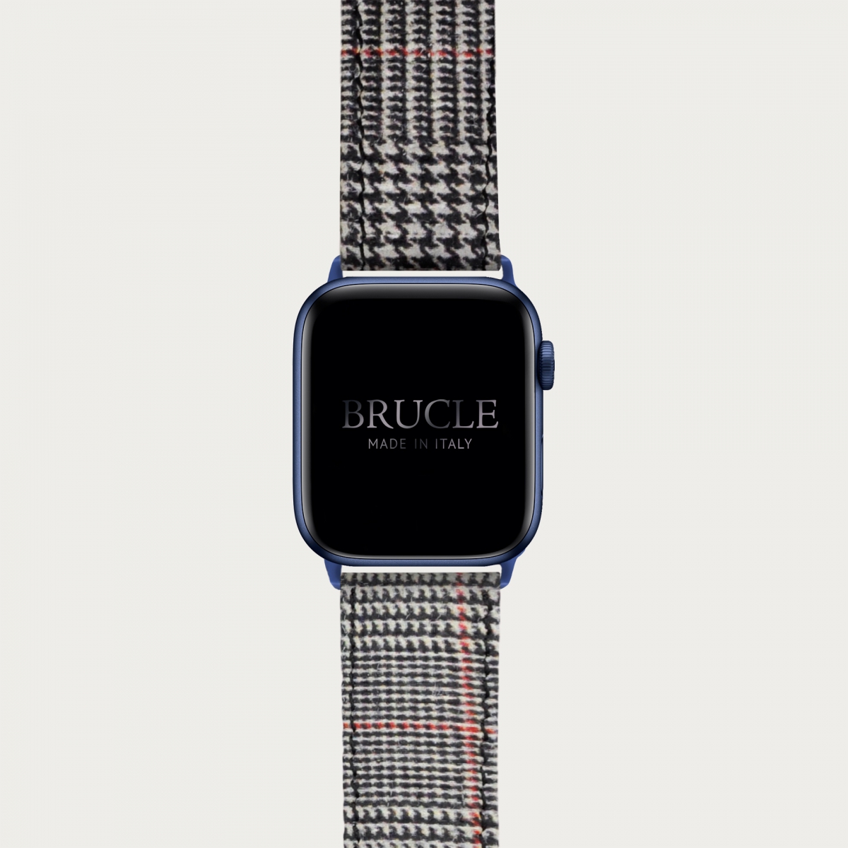 BRUCLE Leather Watch band compatible with Apple Watch / Samsung smartwatch, tartan print