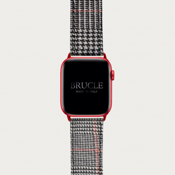 BRUCLE Bracelet en cuir pour montre, Apple Watch et Samsung smartwatch, imprimé tartan