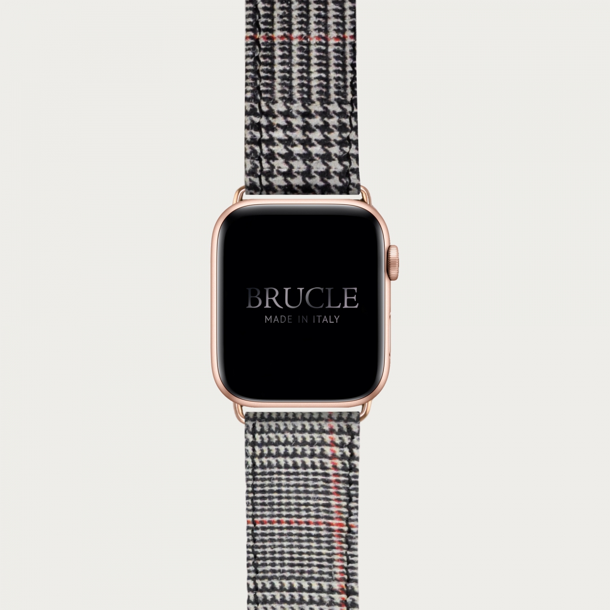 BRUCLE Armband kompatibel mit Apple Watch / Samsung Smartwatch, leder mit tartan-print