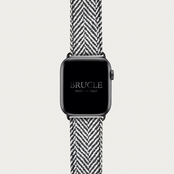 BRUCLE Bracelet en cuir pour montre, Apple Watch et Samsung smartwatch, imprimé tartan