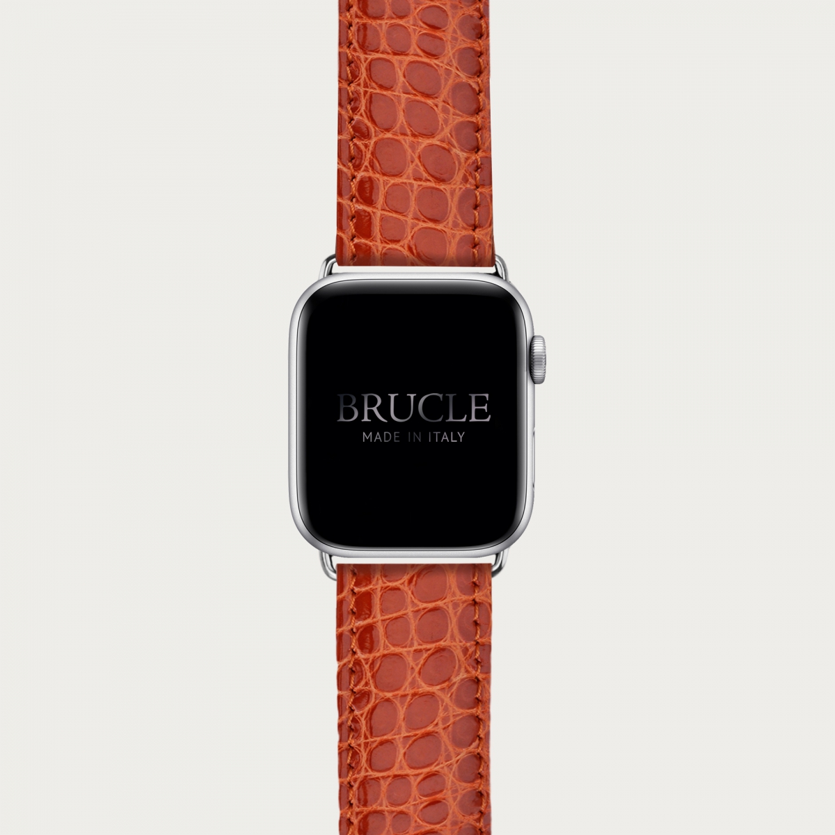 Brucle cinturino rosa in vera pelle alligatore per orologio, Compatibile con Apple Watch / Galaxy Samsung