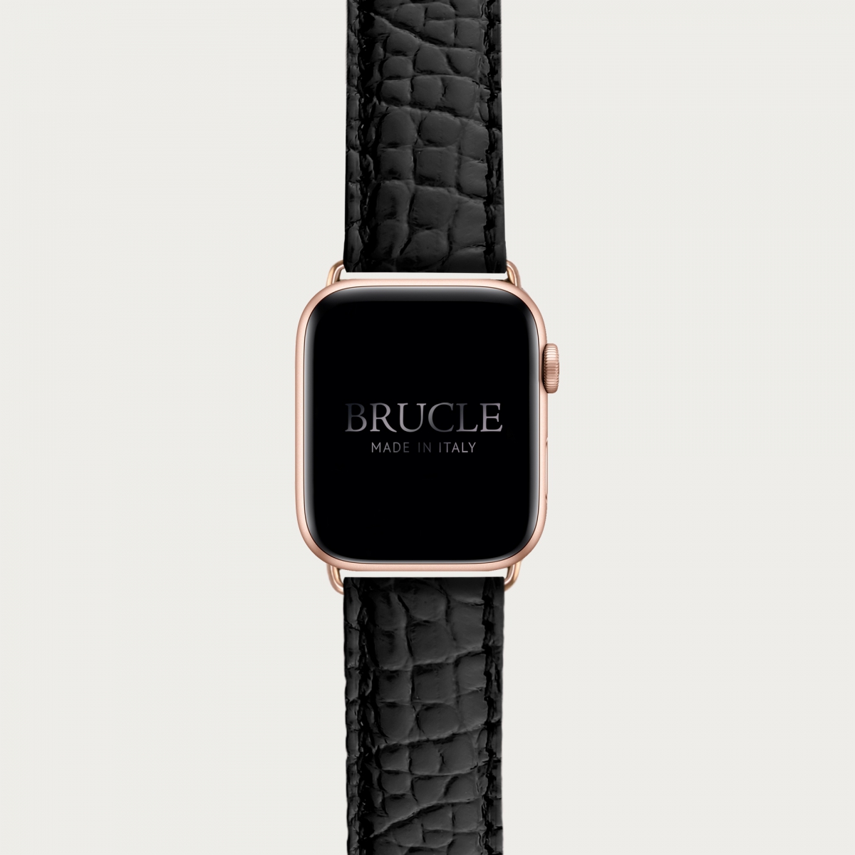 Black Alligator leather watch band compatible with Apple Watch / Samsung smartwatch