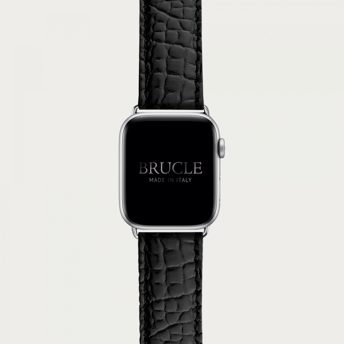Correa de reloj en genuino caimán compatible con Apple Watch / Samsung smartwatch, negro