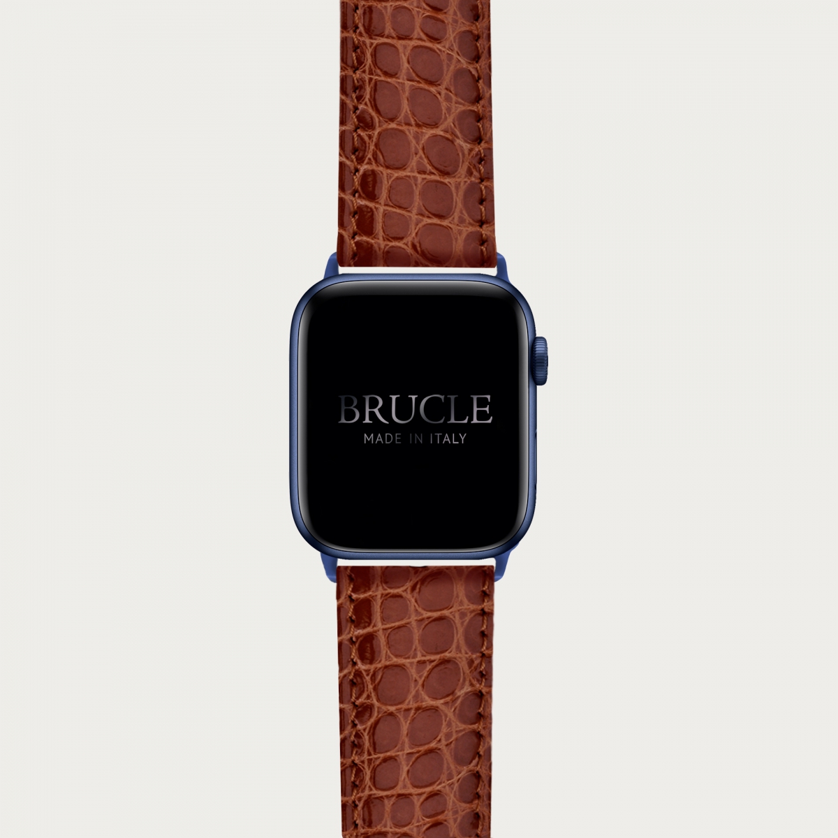 Alligator Armband kompatibel mit Apple Watch / Samsung Smartwatch, Gold-braun