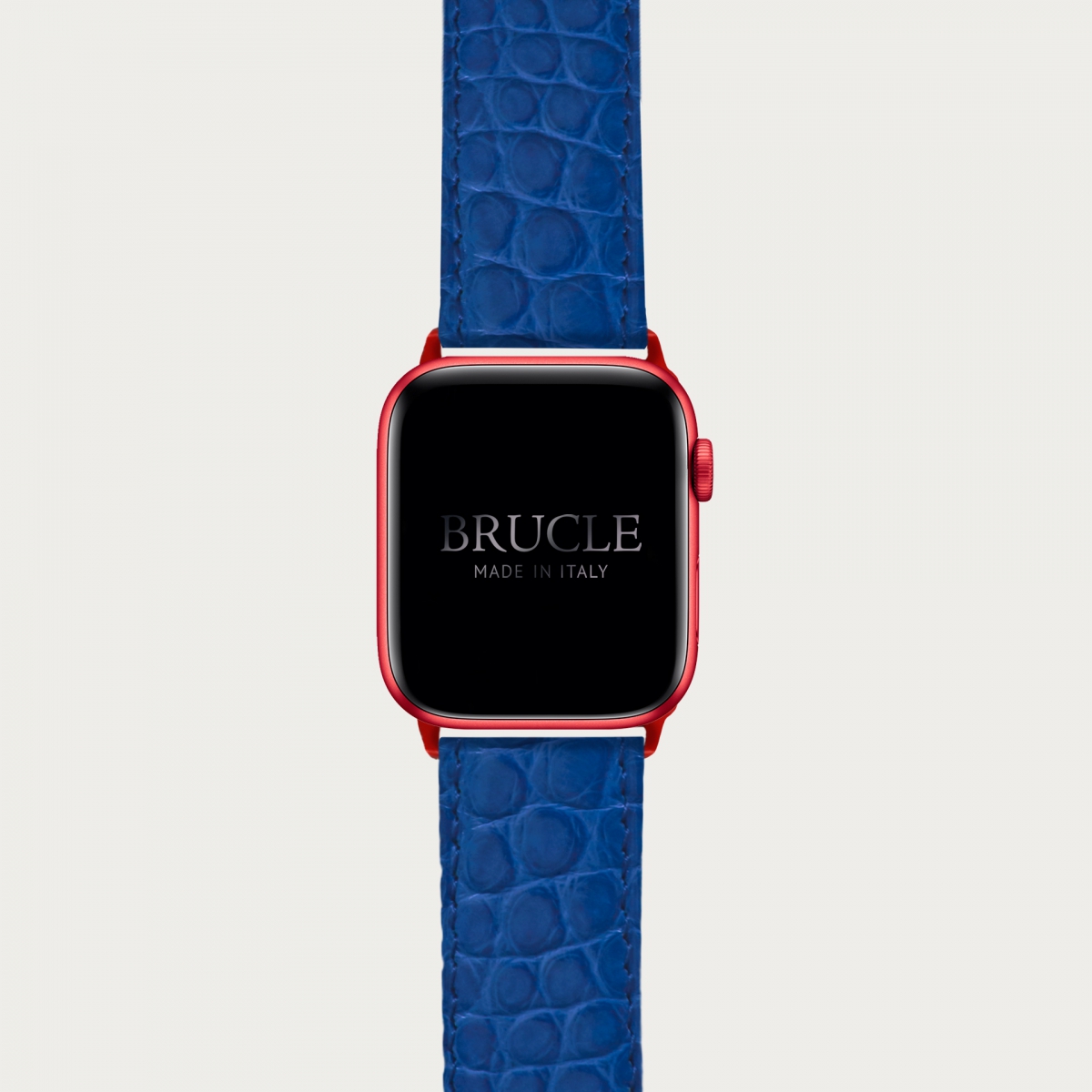 Correa de reloj en genuino caimán compatible con Apple Watch / Samsung smartwatch, azul