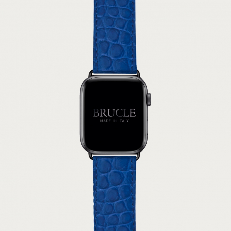 Alligator Armband kompatibel mit Apple Watch / Samsung Smartwatch, Blau