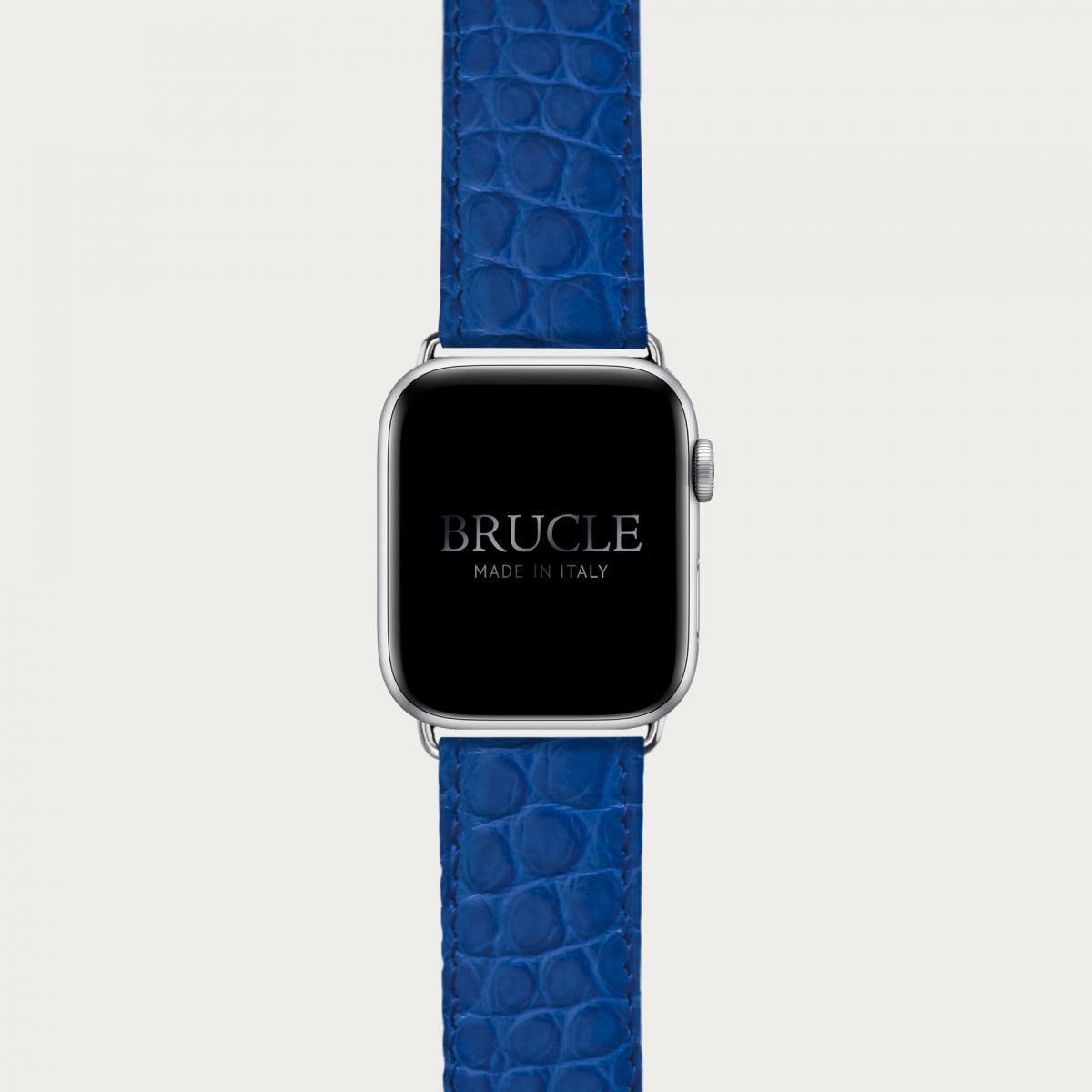 Cinturino color blue jeans in alligatore per orologio, Apple Watch e Samsung Galaxy Watch