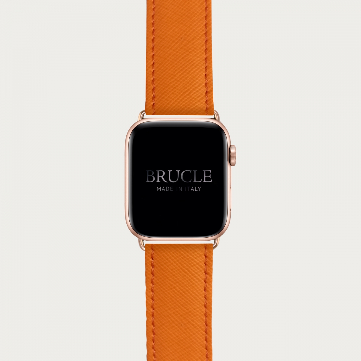 Correa de reloj compatible con Apple Watch / Samsung smartwatch, naranja Saffiano