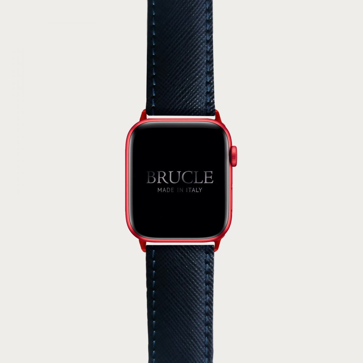Armband kompatibel mit Apple Watch / Samsung Smartwatch, Navy blue, leder mit Saffiano-print