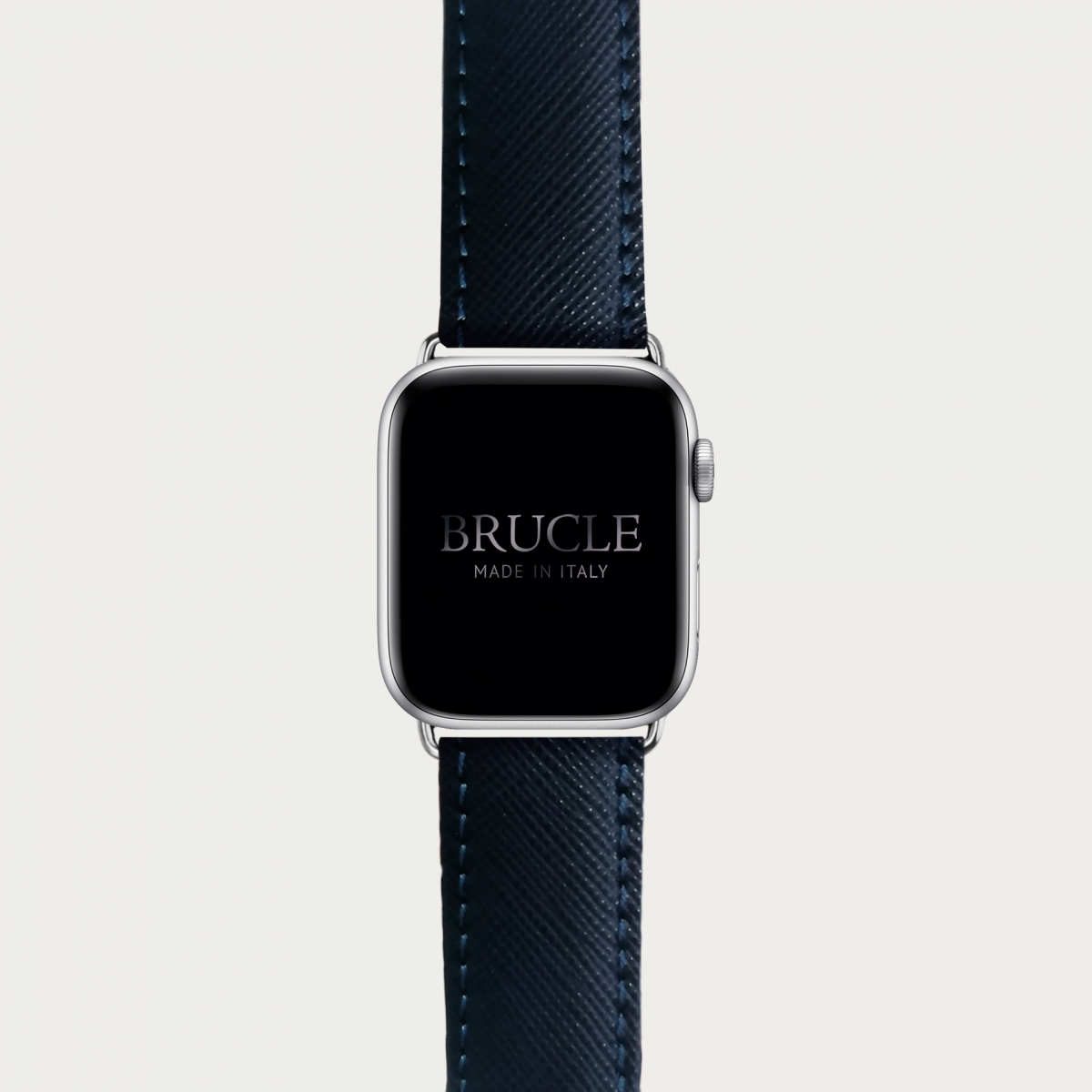Correa de reloj compatible con Apple Watch / Samsung smartwatch, navy blue Saffiano