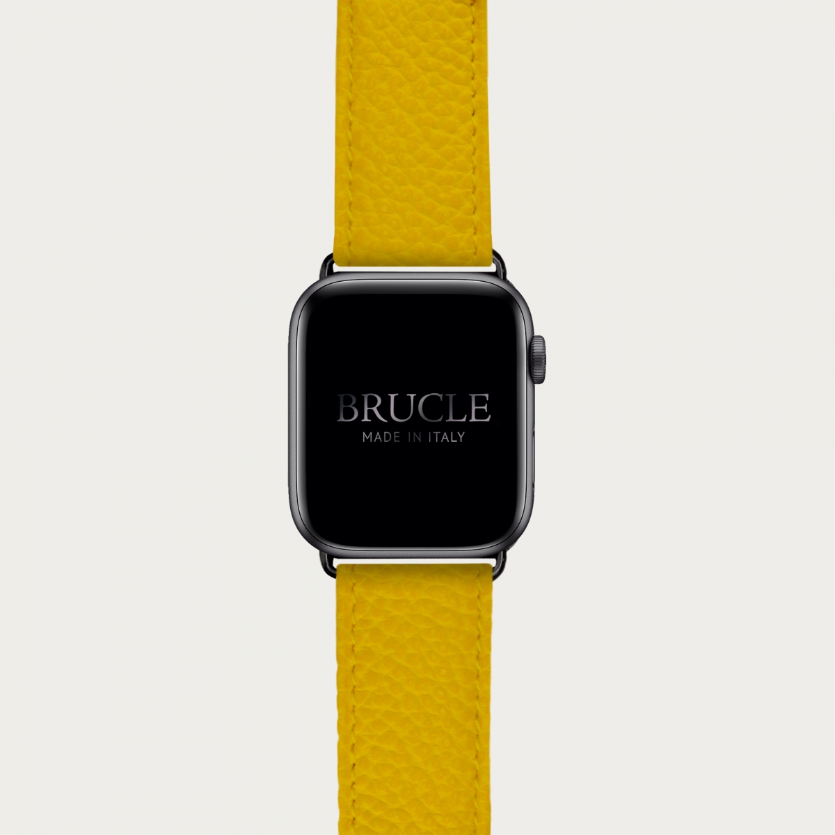 Armband kompatibel mit Apple Watch / Samsung Smartwatch, Gelb, leder mit Saffiano-print