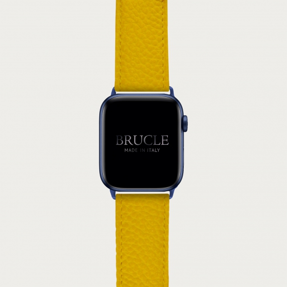 Leather Watch band compatible with Apple Watch / Samsung smartwatch, yellow dollar print