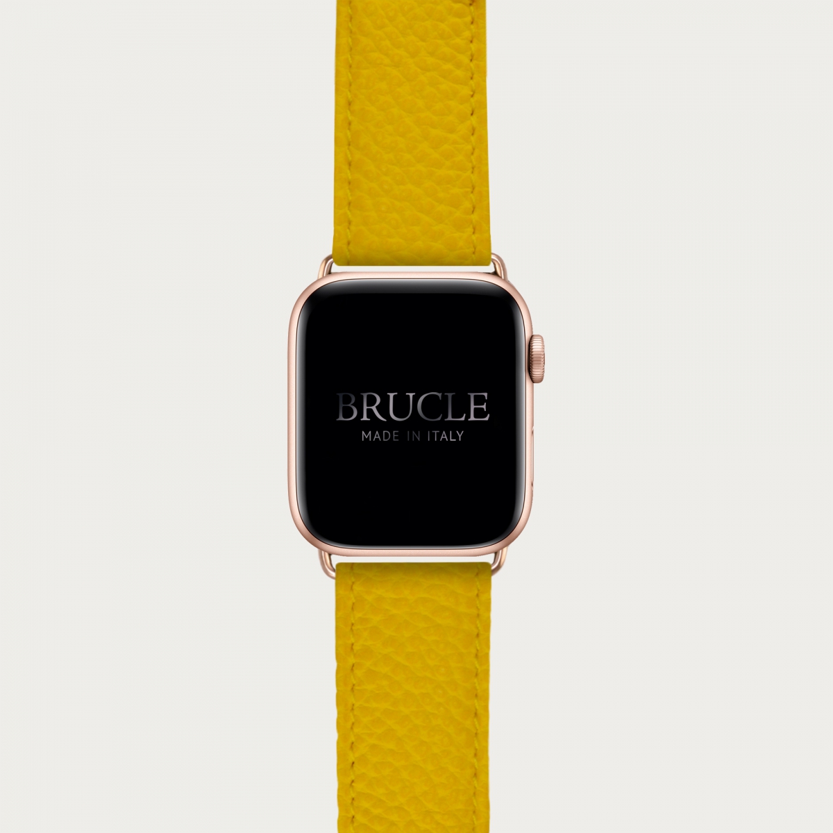 Armband kompatibel mit Apple Watch / Samsung Smartwatch, Gelb, leder mit Saffiano-print