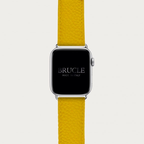 Cinturino giallo in pelle stampa dollaro per orologio, Apple Watch e Samsung Galaxy Watch