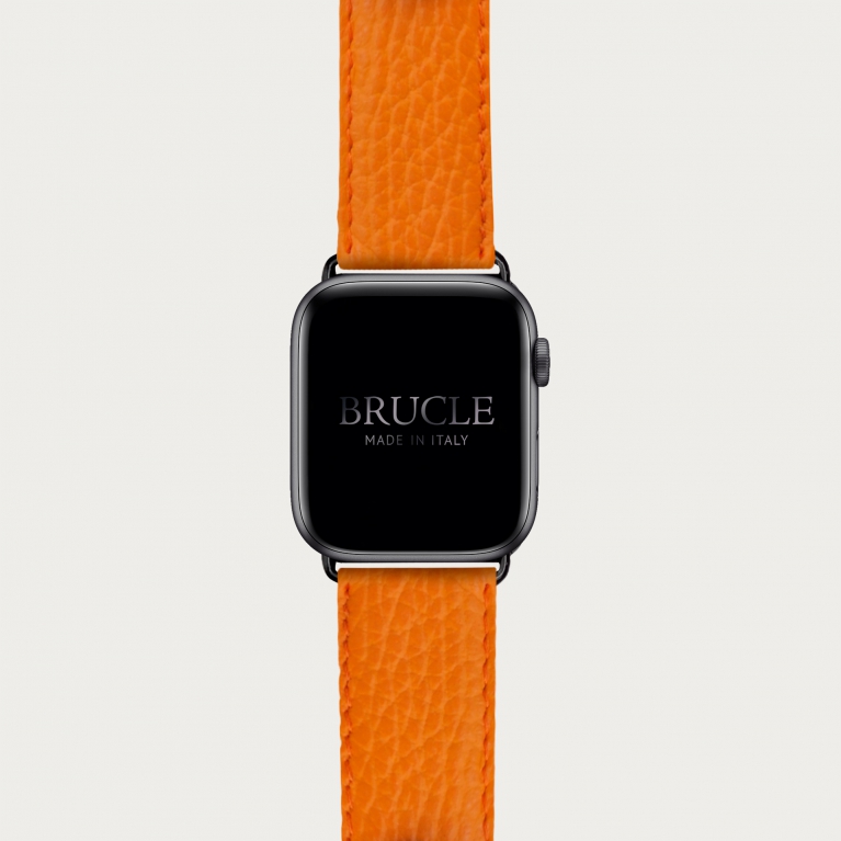 Bracelet en cuir pour montre, Apple Watch et Samsung smartwatch, imprimé orange