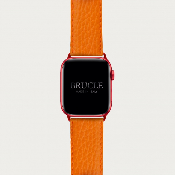Leather Watch band compatible with Apple Watch / Samsung smartwatch, orange dollar print