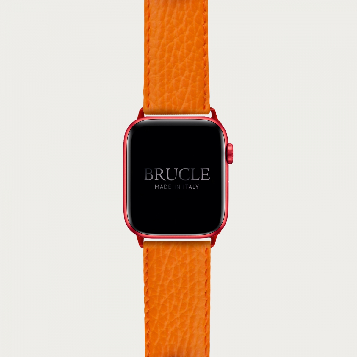 Cinturino arancio in pelle stampa dollaro per orologio, Apple Watch e Samsung Galaxy Watch