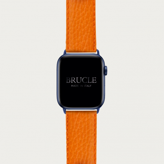 Leather Watch band compatible with Apple Watch / Samsung smartwatch, orange dollar print