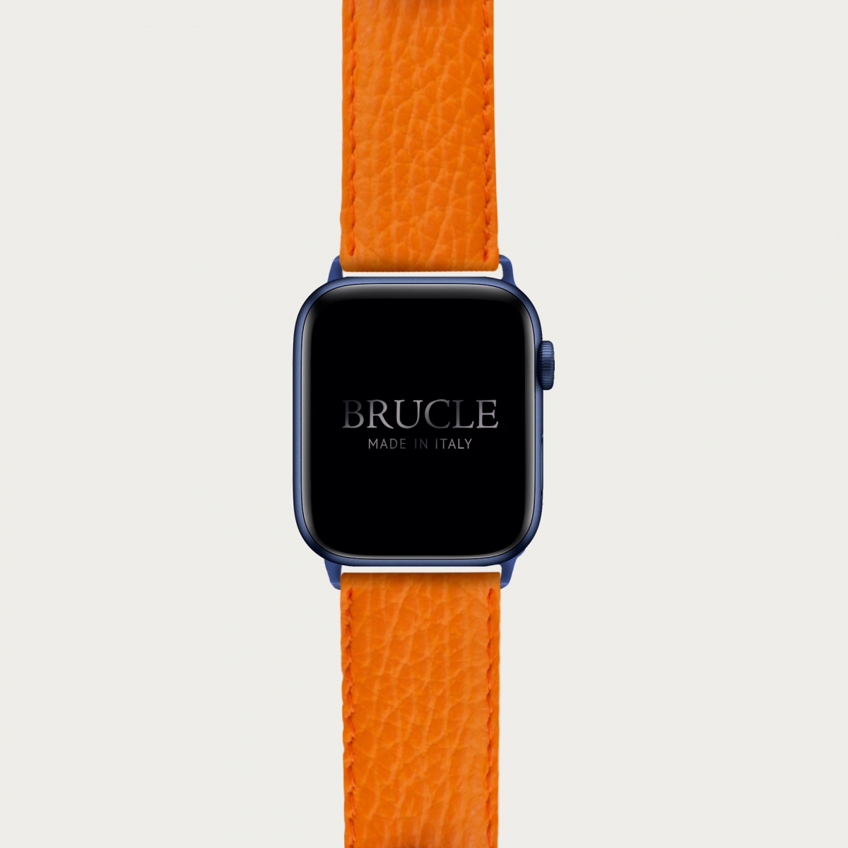 Armband kompatibel mit Apple Watch / Samsung Smartwatch, Orange, leder mit Saffiano-print