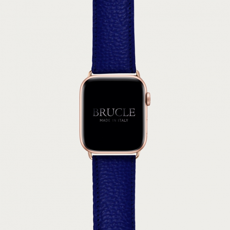 Bracelet en cuir pour montre, Apple Watch et Samsung smartwatch, imprimé royal blue