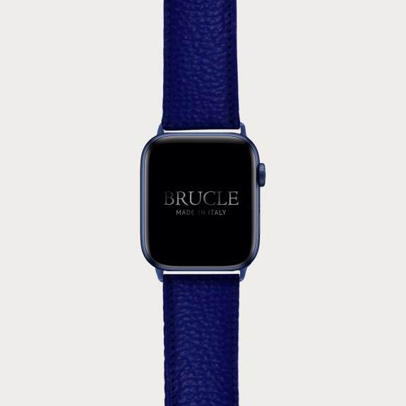 Armband kompatibel mit Apple Watch / Samsung Smartwatch, Royal Blue, leder mit print