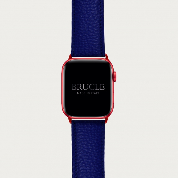 Armband kompatibel mit Apple Watch / Samsung Smartwatch, Royal Blue, leder mit print