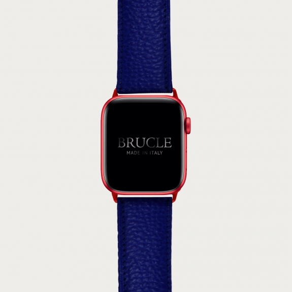 Leather Watch band compatible with Apple Watch / Samsung smartwatch, royal blue dollar print