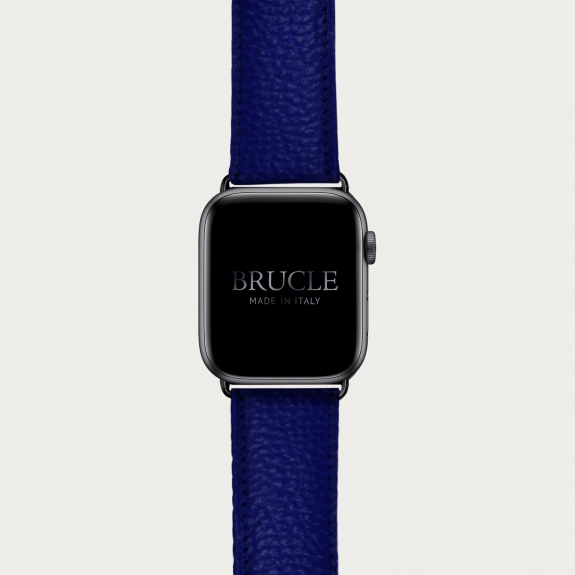 Leather Watch band compatible with Apple Watch / Samsung smartwatch, royal blue dollar print