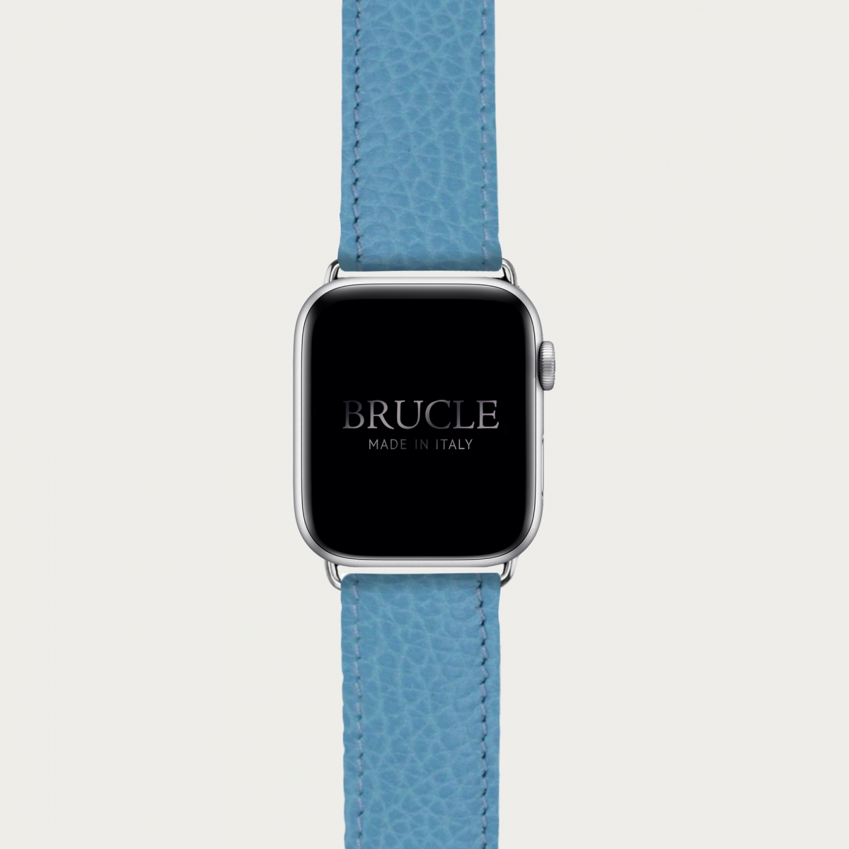 Bracelet en cuir pour montre, Apple Watch et Samsung smartwatch, imprimé bleu clair