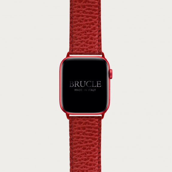 Leather Watch band compatible with Apple Watch / Samsung smartwatch, red dollar print