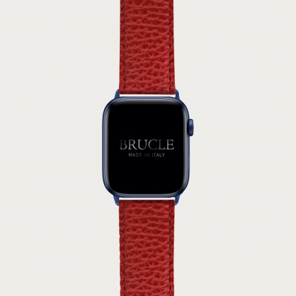 Armband kompatibel mit Apple Watch / Samsung Smartwatch, Rot, leder mit print