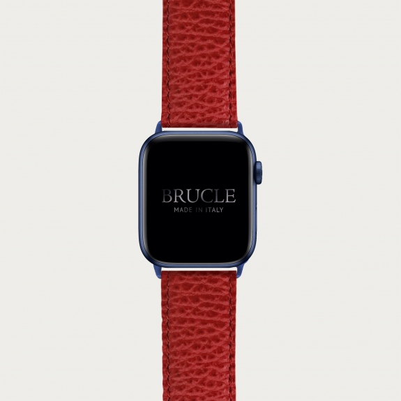 Cinturino rosso in pelle stampa dollaro per orologio, Apple Watch e Samsung Galaxy Watch