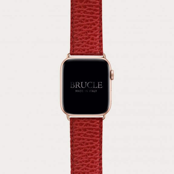 Cinturino rosso in pelle stampa dollaro per orologio, Apple Watch e Samsung Galaxy Watch