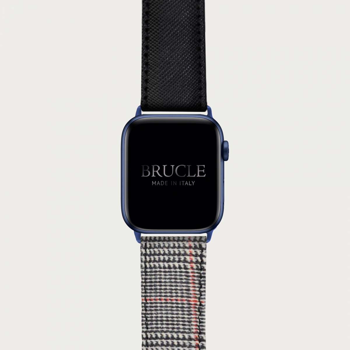 Correa de reloj compatible con Apple Watch / Samsung smartwatch, estampado rojo Saffiano y patrón de espiga