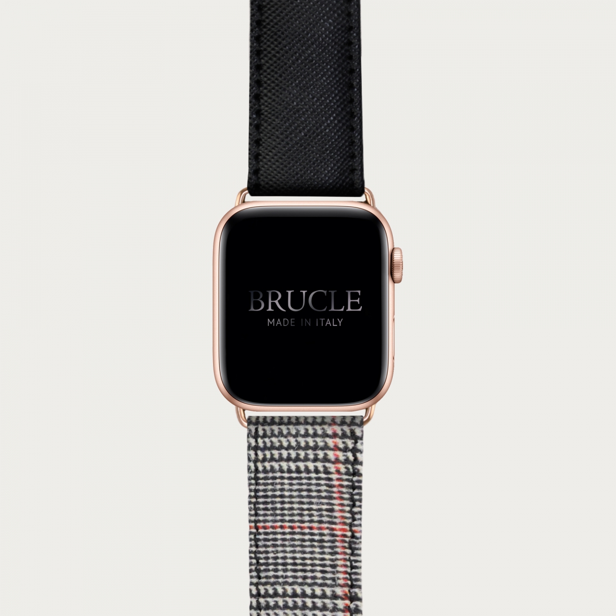 Correa de reloj compatible con Apple Watch / Samsung smartwatch, estampado rojo Saffiano y patrón de espiga