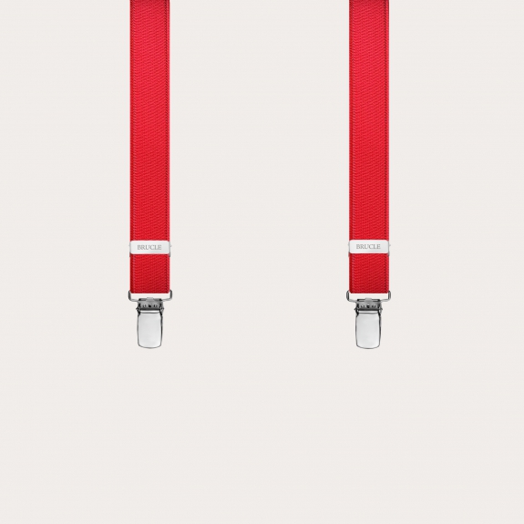 Satin Elastic Braces suspenders kids red