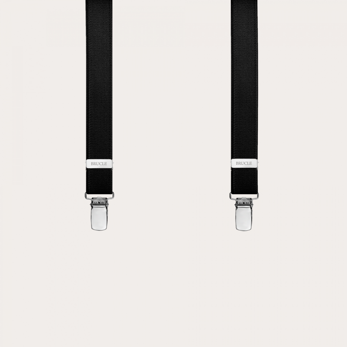 Clip-on slim Braces Elastic X Suspenders Black