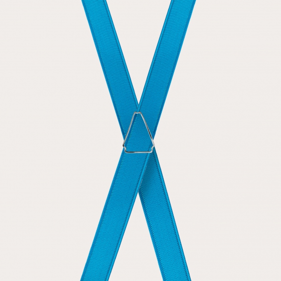 Hosenträger schmale hellblau x form