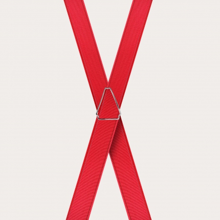 Bretelles extra-fines rouge avec 4 clips